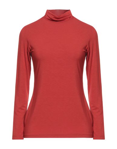 Rosso35 Woman T-shirt Brick Red Size 6 Viscose, Elastane