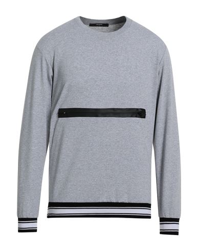 Man Sweatshirt Light grey Size XXL Cotton, Rubber