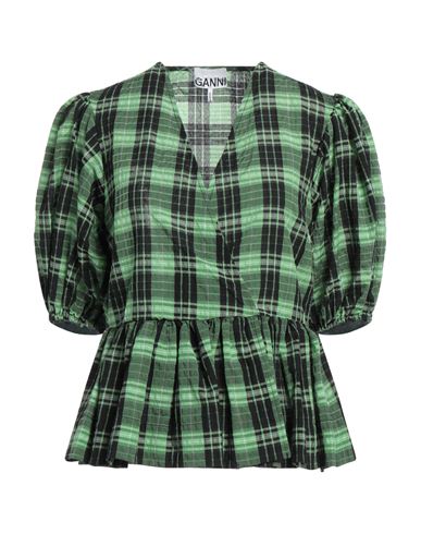 Shop Ganni Woman Top Light Green Size 6 Organic Cotton, Recycled Polyester, Polyamide