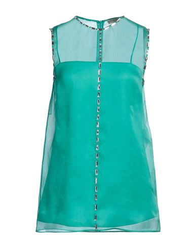Emilio Pucci Woman Top Emerald Green Size 14 Silk