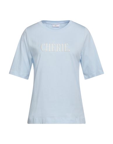 Riani Woman T-shirt Sky Blue Size 12 Cotton