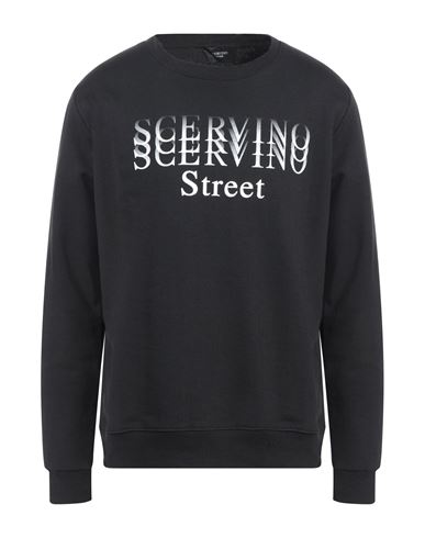 Scervino Man Sweatshirt Black Size Xl Cotton