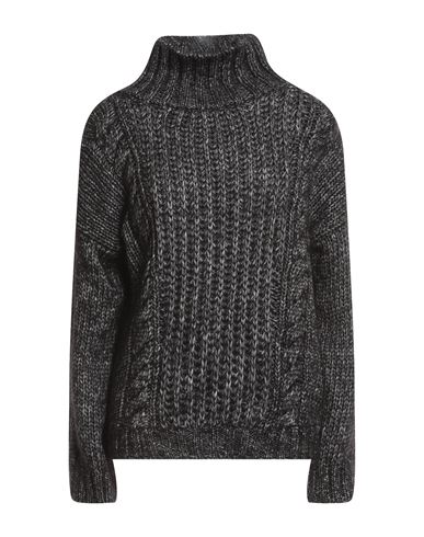 Sly010 Woman Turtleneck Charcoal Size 12 Organic Cotton, Mohair Wool, Polyamide, Wool In Grey