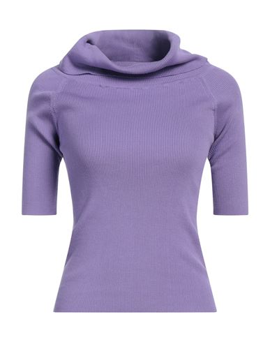 Snobby Sheep Woman Turtleneck Mauve Size 8 Cotton, Silk In Purple