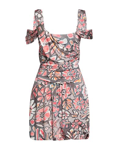 Save The Queen Woman Mini Dress Grey Size Xxl Viscose, Polyamide, Elastane