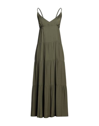 Rebel Queen Woman Midi Dress Military Green Size Xs Viscose