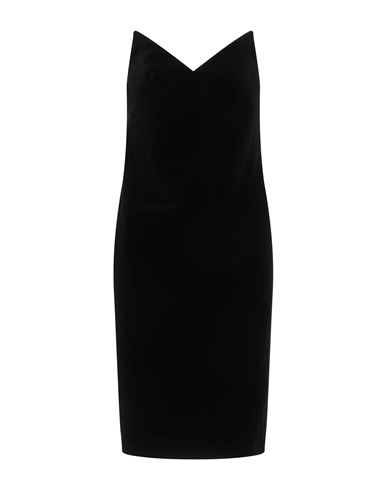 Loewe Strapless Cotton-blend Velvet Midi Dress In Black