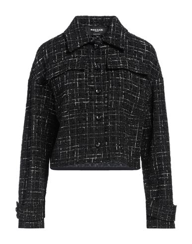 Rochas Woman Jacket Black Size 10 Polyester, Acrylic, Cotton, Metal