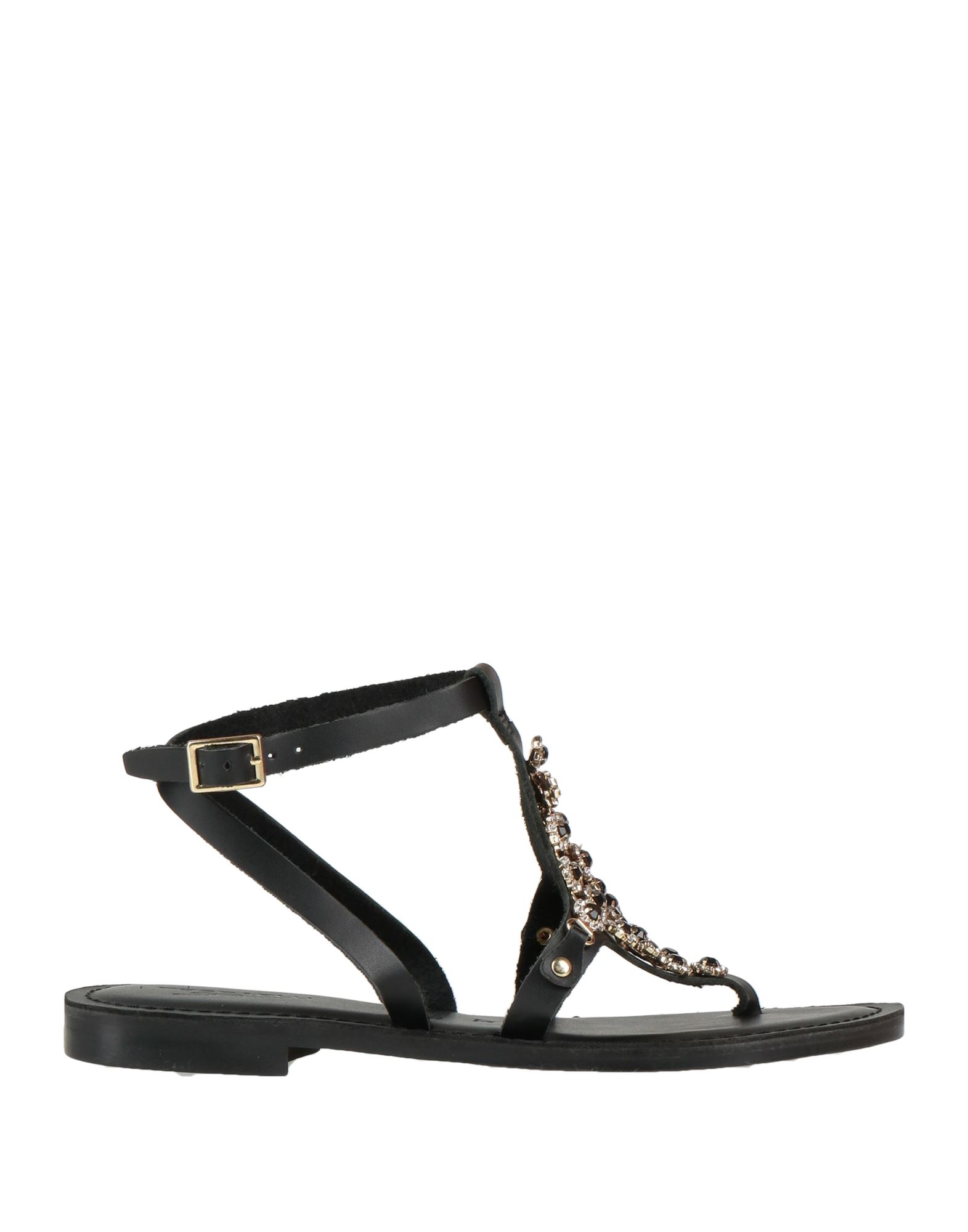Tosca Blu Toe Strap Sandals In Black