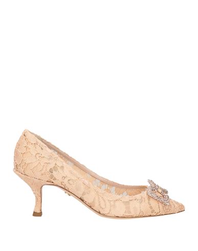 Dolce & Gabbana Woman Pumps Apricot Size 6.5 Textile Fibers In Orange