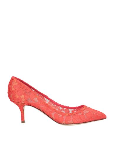 DOLCE & GABBANA DOLCE & GABBANA WOMAN PUMPS CORAL SIZE 4 VISCOSE, COTTON, POLYAMIDE, SILK 