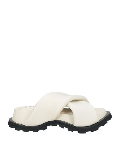 JIL SANDER JIL SANDER WOMAN SANDALS IVORY SIZE 8 LEATHER 