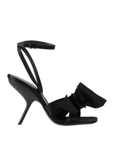 Ferragamo Satin Helena Sandals With Front Bow 10.5cm In Black