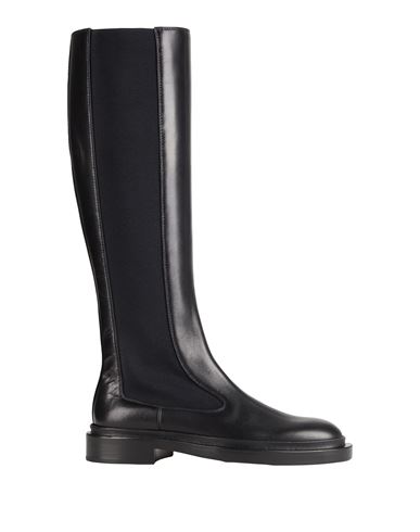 Jil Sander Woman Boot Black Size 6 Leather, Elastic Fibres