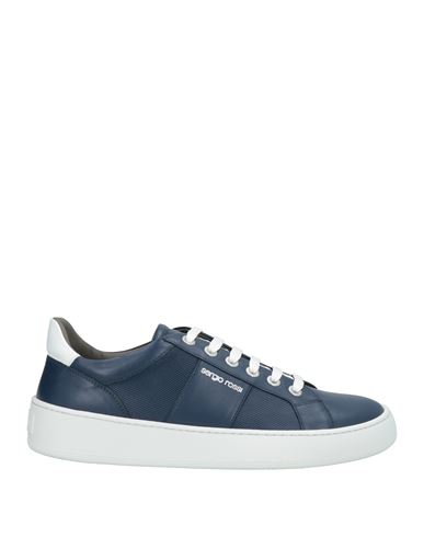 Sergio Rossi Man Sneakers Blue Size 9 Leather