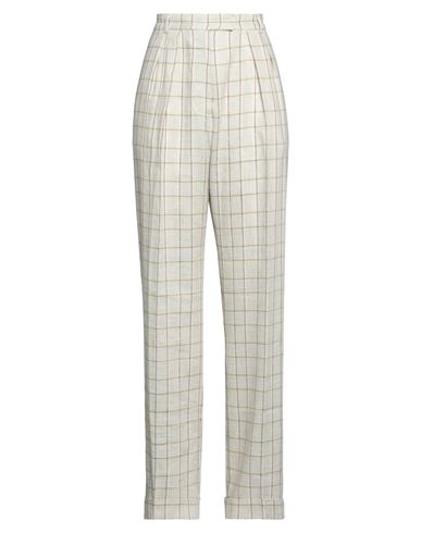 Rohe Róhe Woman Pants Light Grey Size 12 Linen, Cotton, Polyester