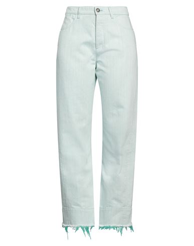 Jil Sander Woman Denim Pants Light Green Size 10 Cotton