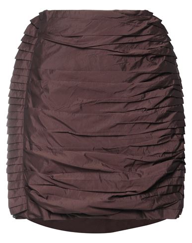 Rohe Róhe Woman Mini Skirt Chocolate Brown Size 8 Polyamide, Silk