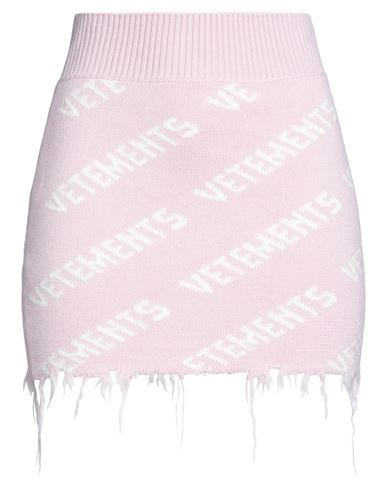 Vetements Woman Mini Skirt Pink Size S Merino Wool In Pink