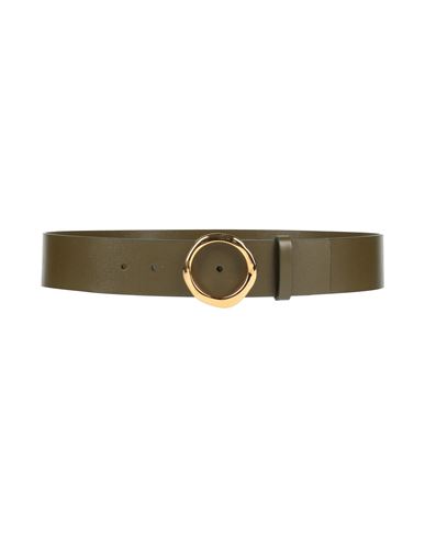 JIL SANDER JIL SANDER WOMAN BELT KHAKI SIZE 32 COW LEATHER, BRASS 
