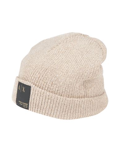Armani Exchange Woman Hat Sand Size Onesize Synthetic Fibers, Wool, Metallic Fiber, Cashmere In Beige